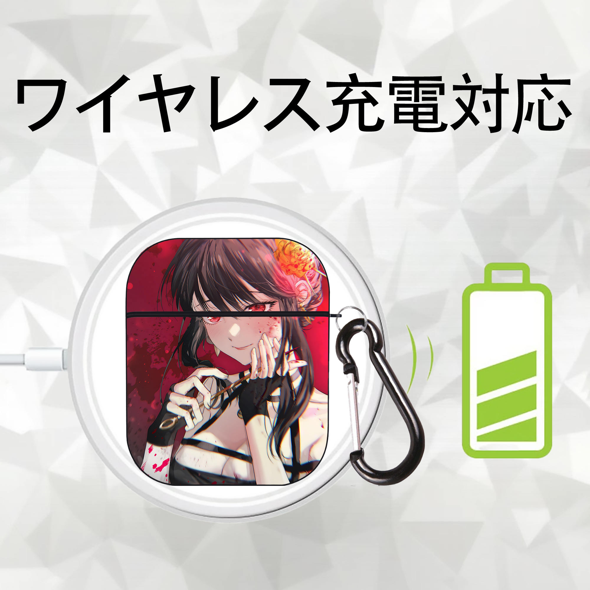 SPY×FAMILY间谍家家酒 AirPods 第2世代保護ケース ハードシェル ブラック 耐衝撃・防指紋・カラビナ付き