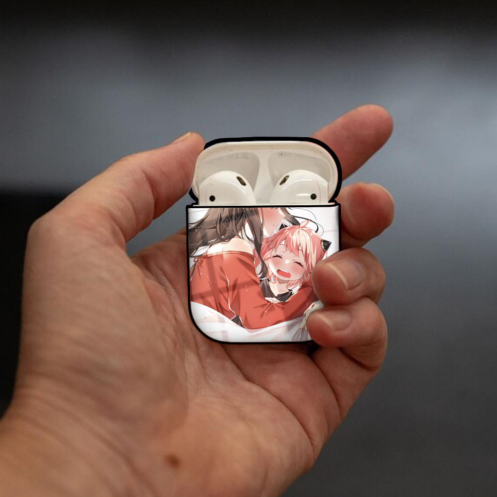 SPY×FAMILY间谍家家酒 AirPods 第2世代保護ケース ハードシェル ブラック 耐衝撃・防指紋・カラビナ付き