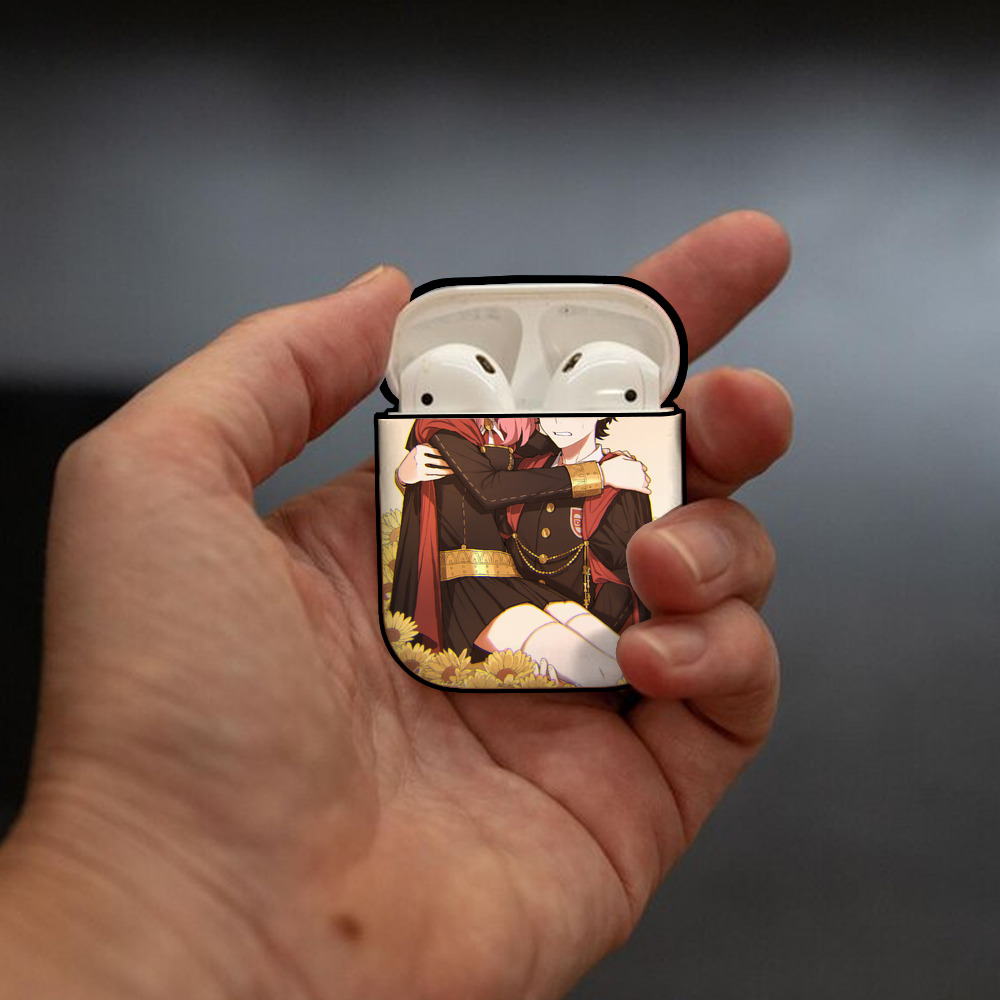 SPY×FAMILY间谍家家酒 AirPods 第2世代保護ケース ハードシェル ブラック 耐衝撃・防指紋・カラビナ付き