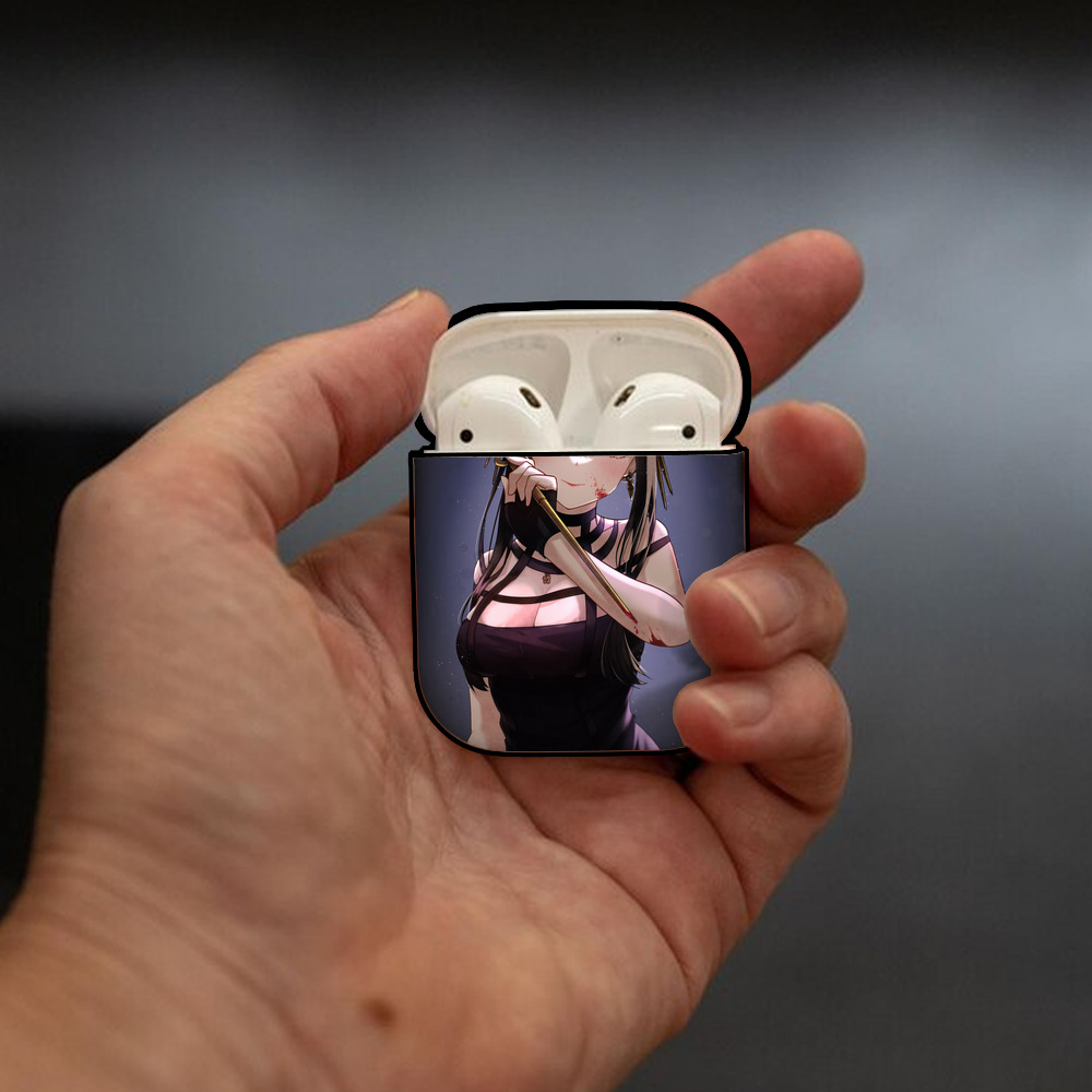 SPY×FAMILY间谍家家酒 AirPods 第2世代保護ケース ハードシェル ブラック 耐衝撃・防指紋・カラビナ付き