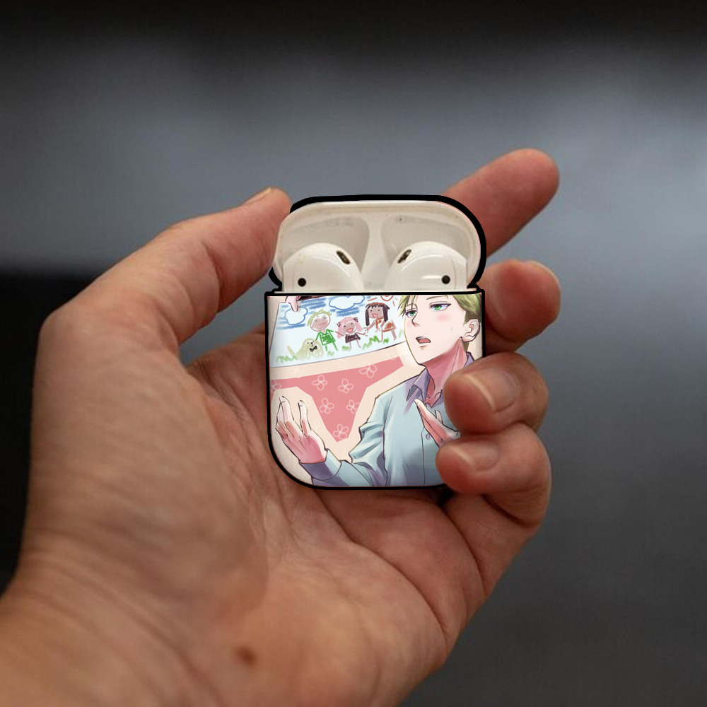 SPY×FAMILY间谍家家酒 AirPods 第2世代保護ケース ハードシェル ブラック 耐衝撃・防指紋・カラビナ付き