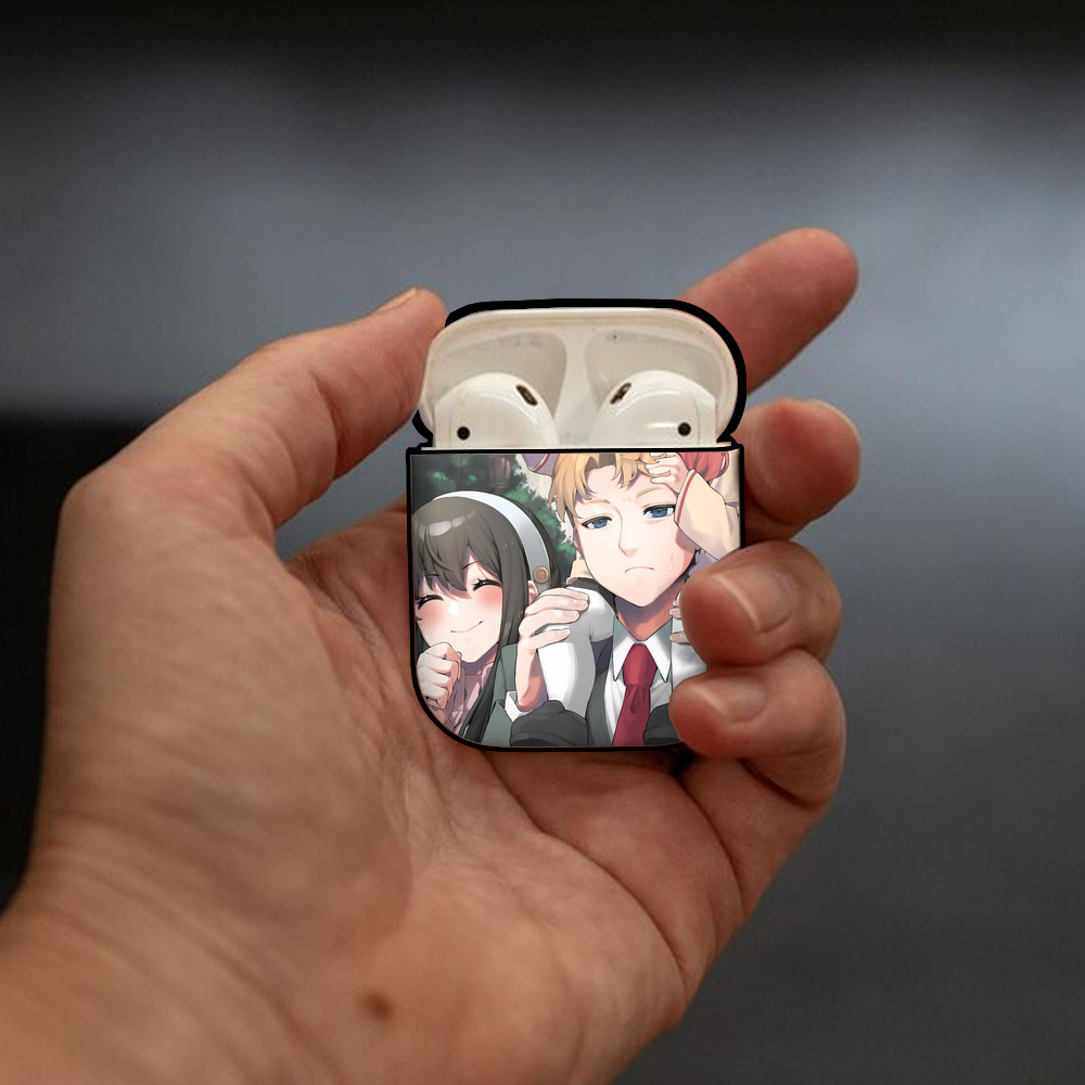 SPY×FAMILY间谍家家酒 AirPods 第2世代保護ケース ハードシェル ブラック 耐衝撃・防指紋・カラビナ付き