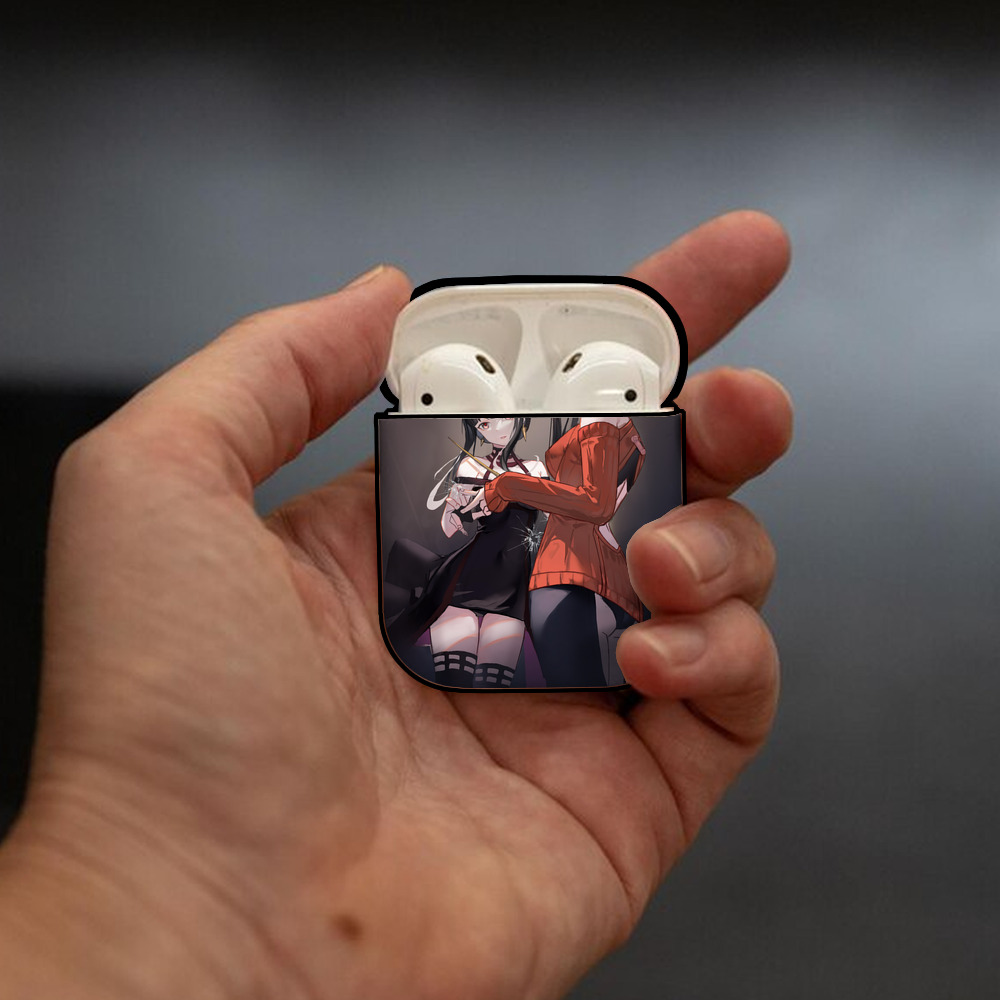 SPY×FAMILY间谍家家酒 AirPods 第2世代保護ケース ハードシェル ブラック 耐衝撃・防指紋・カラビナ付き