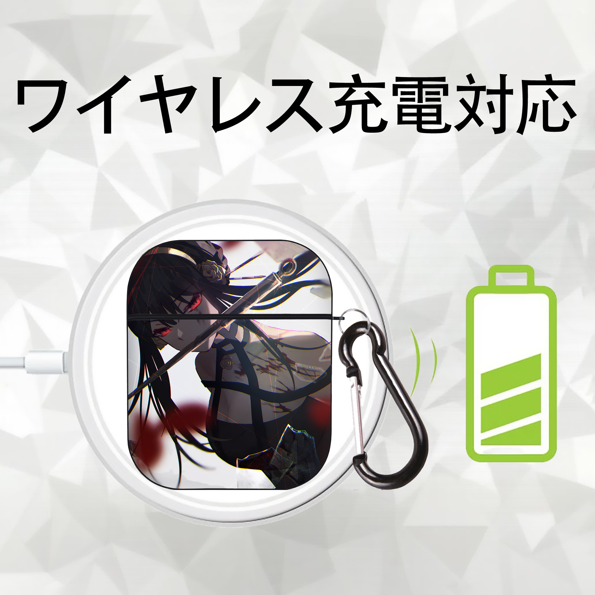 SPY×FAMILY间谍家家酒 AirPods 第2世代保護ケース ハードシェル ブラック 耐衝撃・防指紋・カラビナ付き