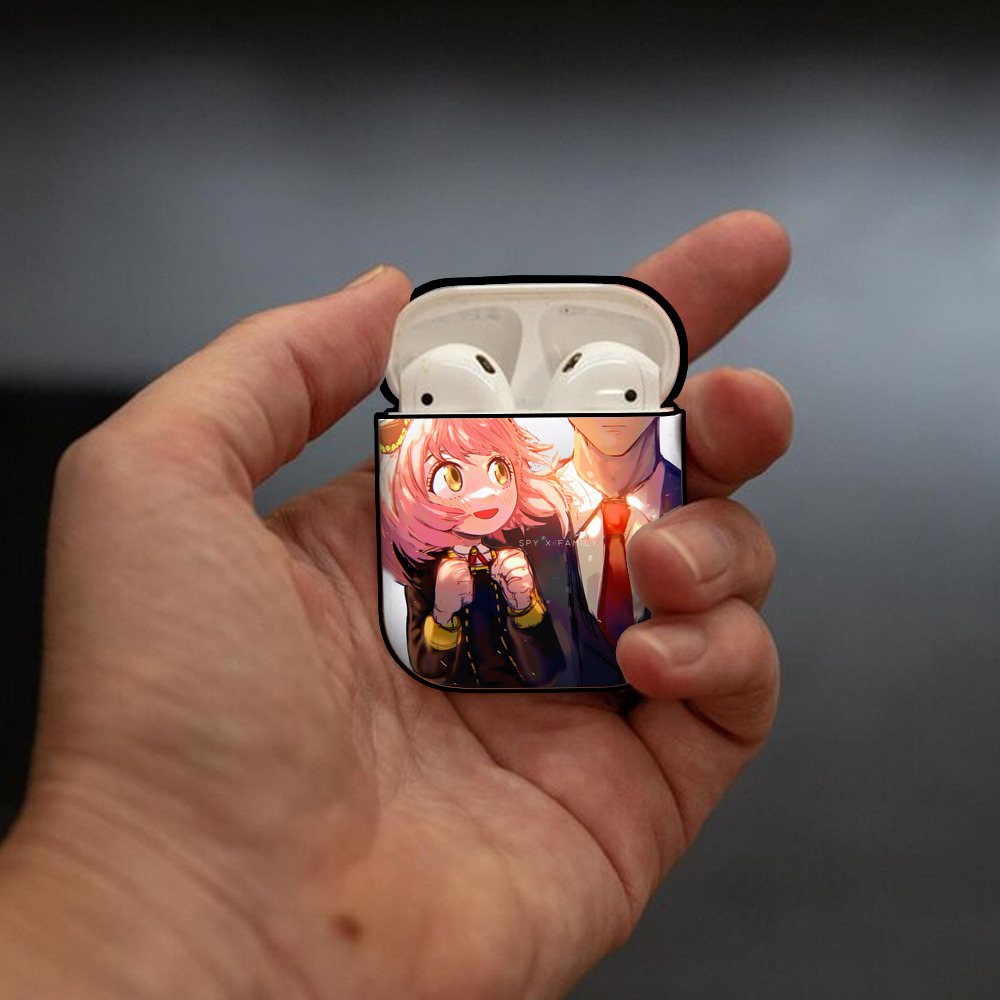 SPY×FAMILY间谍家家酒 AirPods 第2世代保護ケース ハードシェル ブラック 耐衝撃・防指紋・カラビナ付き