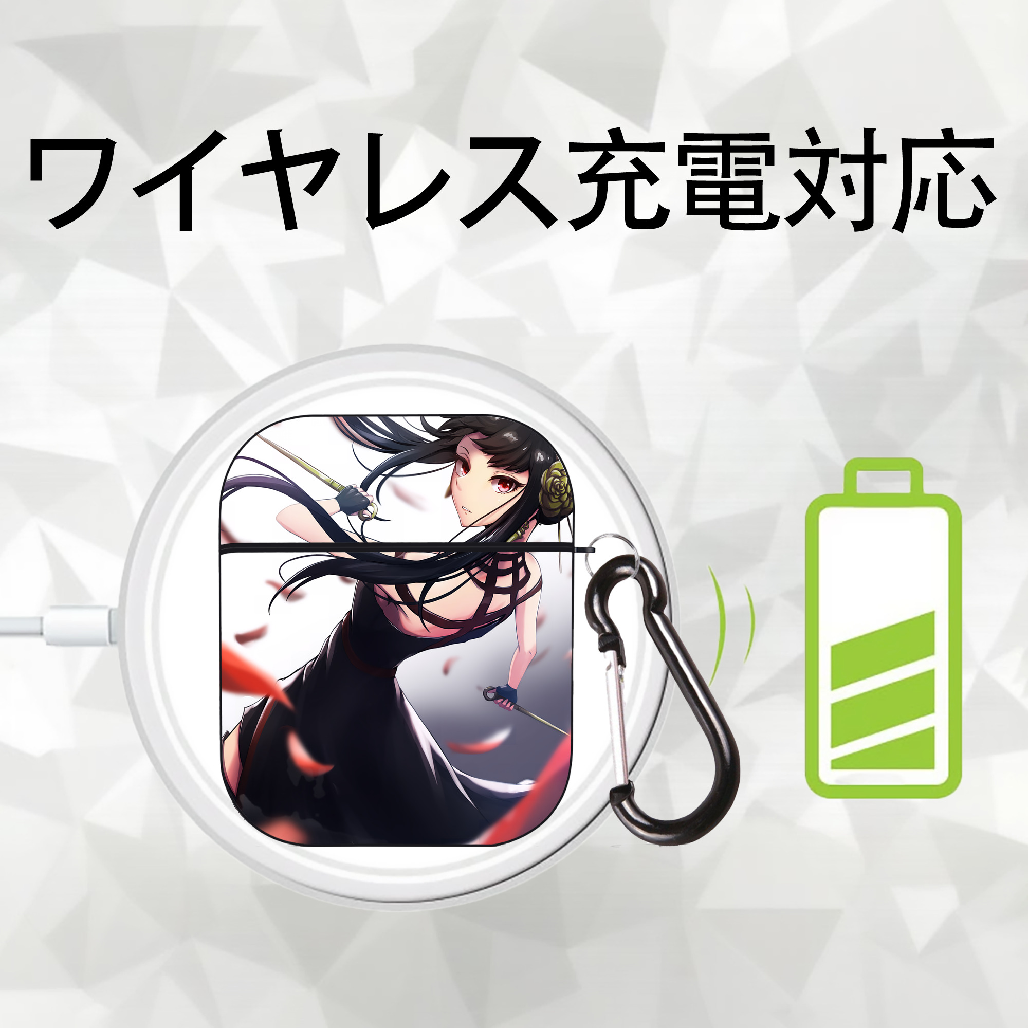 SPY×FAMILY间谍家家酒 AirPods 第2世代保護ケース ハードシェル ブラック 耐衝撃・防指紋・カラビナ付き