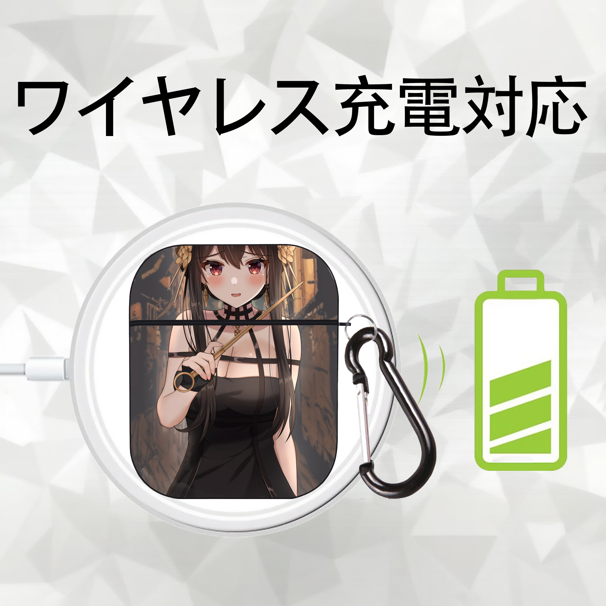 SPY×FAMILY间谍家家酒 AirPods 第2世代保護ケース ハードシェル ブラック 耐衝撃・防指紋・カラビナ付き