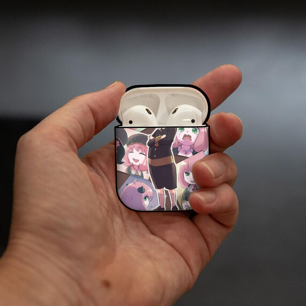 SPY×FAMILY间谍家家酒 AirPods 第2世代保護ケース ハードシェル ブラック 耐衝撃・防指紋・カラビナ付き