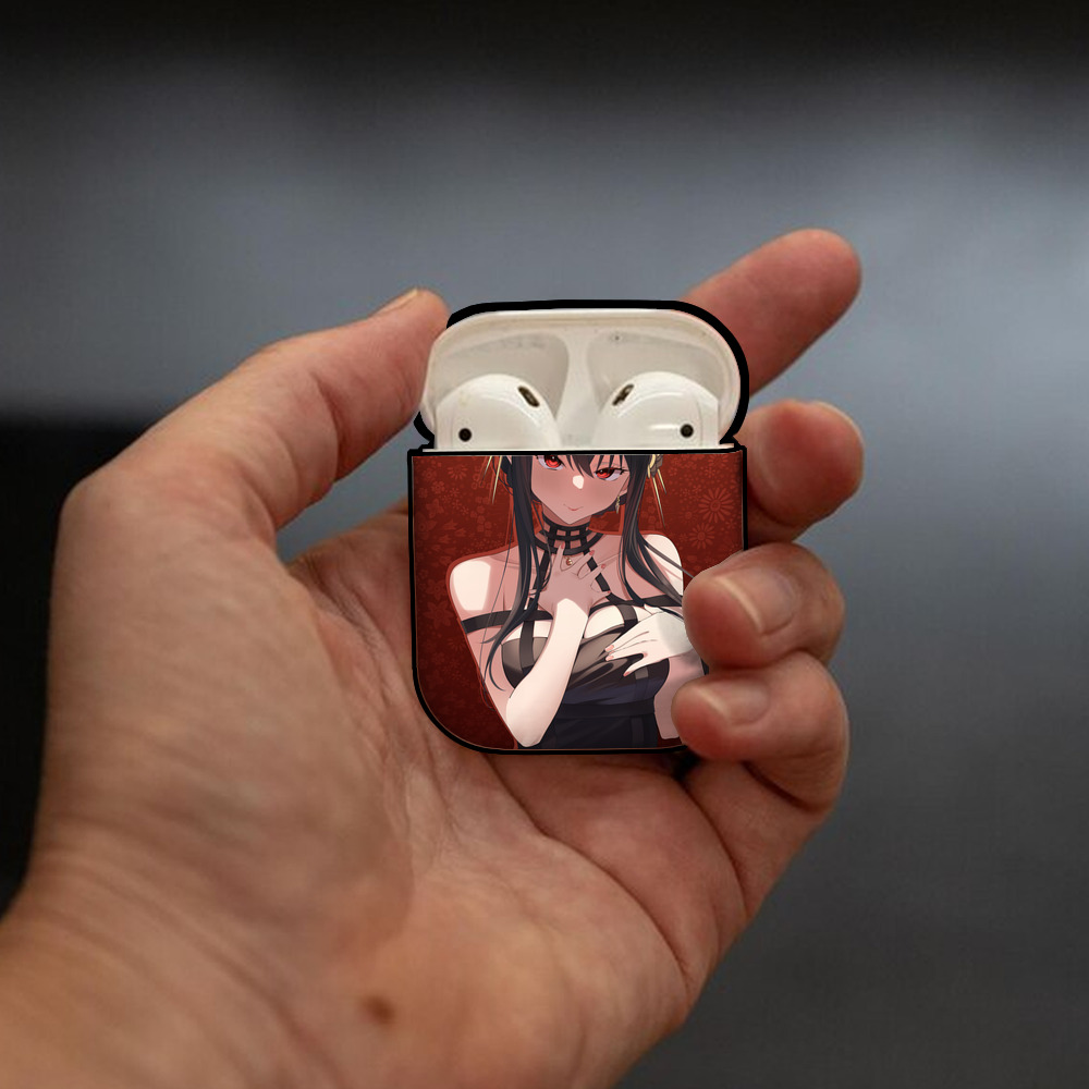 SPY×FAMILY间谍家家酒 AirPods 第2世代保護ケース ハードシェル ブラック 耐衝撃・防指紋・カラビナ付き