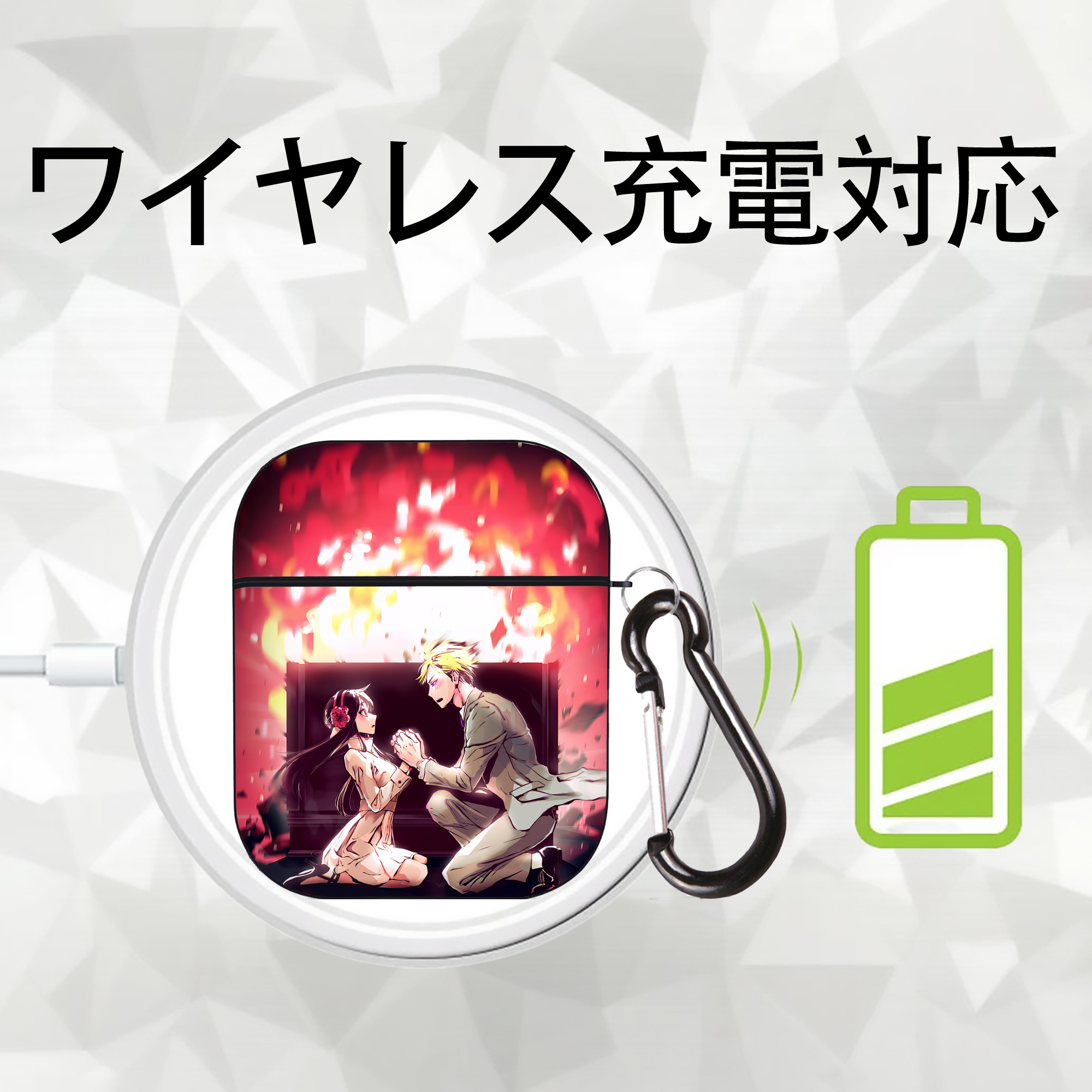 SPY×FAMILY间谍家家酒 AirPods 第2世代保護ケース ハードシェル ブラック 耐衝撃・防指紋・カラビナ付き