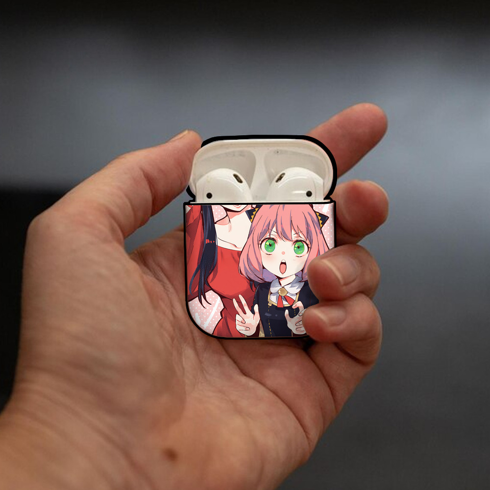 SPY×FAMILY间谍家家酒 AirPods 第2世代保護ケース ハードシェル ブラック 耐衝撃・防指紋・カラビナ付き