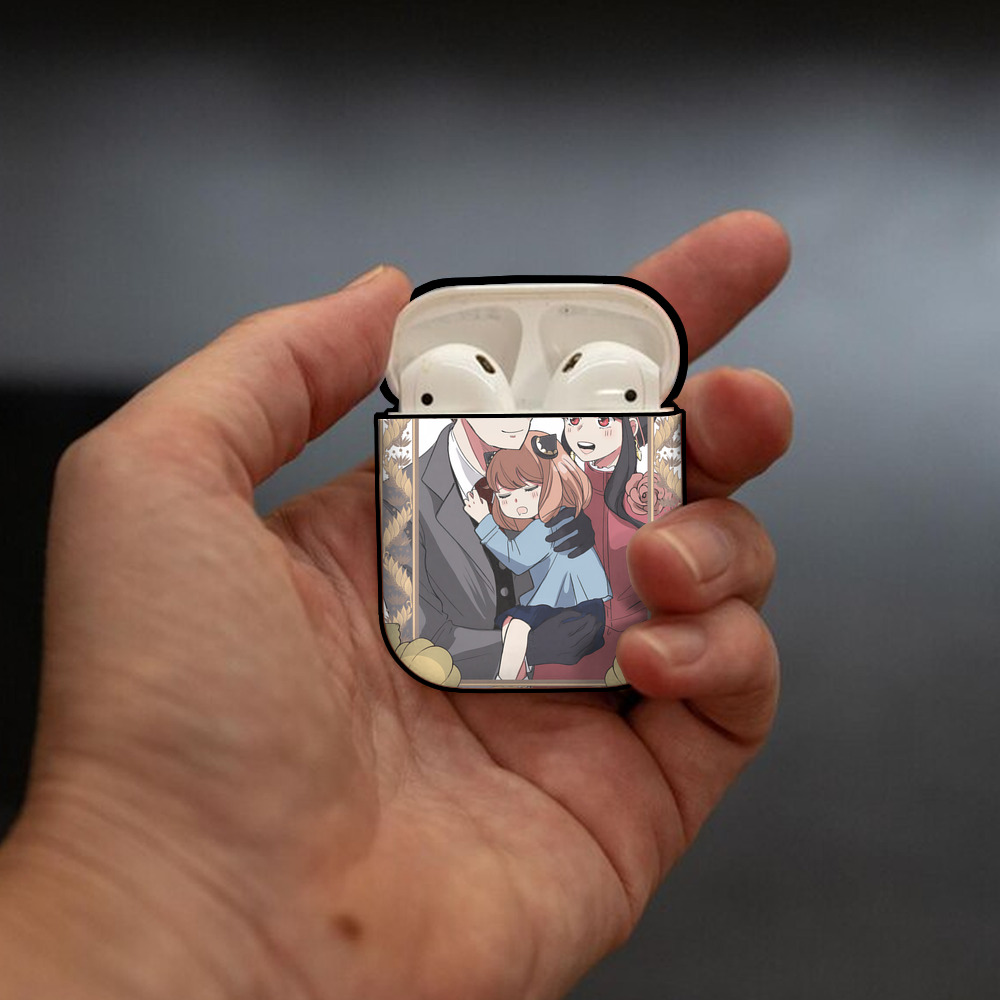 SPY×FAMILY间谍家家酒 AirPods 第2世代保護ケース ハードシェル ブラック 耐衝撃・防指紋・カラビナ付き