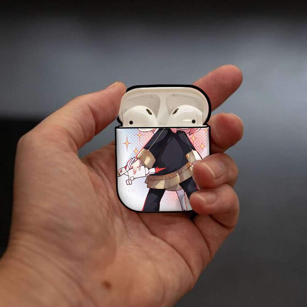 SPY×FAMILY间谍家家酒 AirPods 第2世代保護ケース ハードシェル ブラック 耐衝撃・防指紋・カラビナ付き