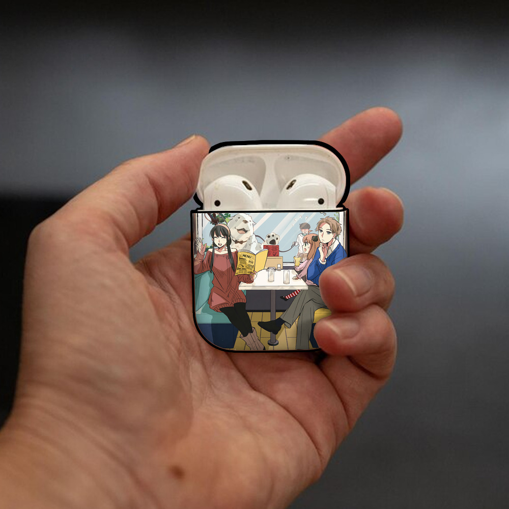 SPY×FAMILY间谍家家酒 AirPods 第2世代保護ケース ハードシェル ブラック 耐衝撃・防指紋・カラビナ付き