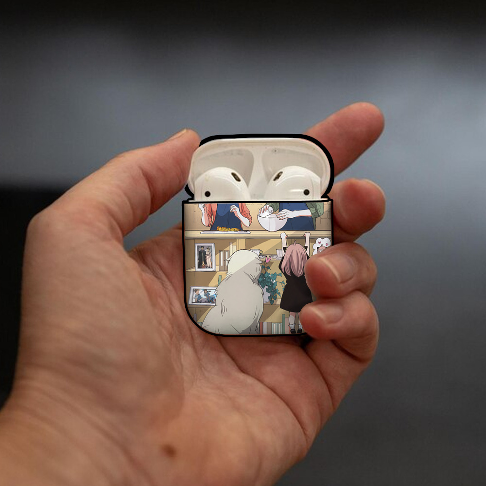 SPY×FAMILY间谍家家酒 AirPods 第2世代保護ケース ハードシェル ブラック 耐衝撃・防指紋・カラビナ付き