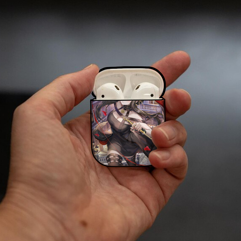 SPY×FAMILY间谍家家酒 AirPods 第2世代保護ケース ハードシェル ブラック 耐衝撃・防指紋・カラビナ付き