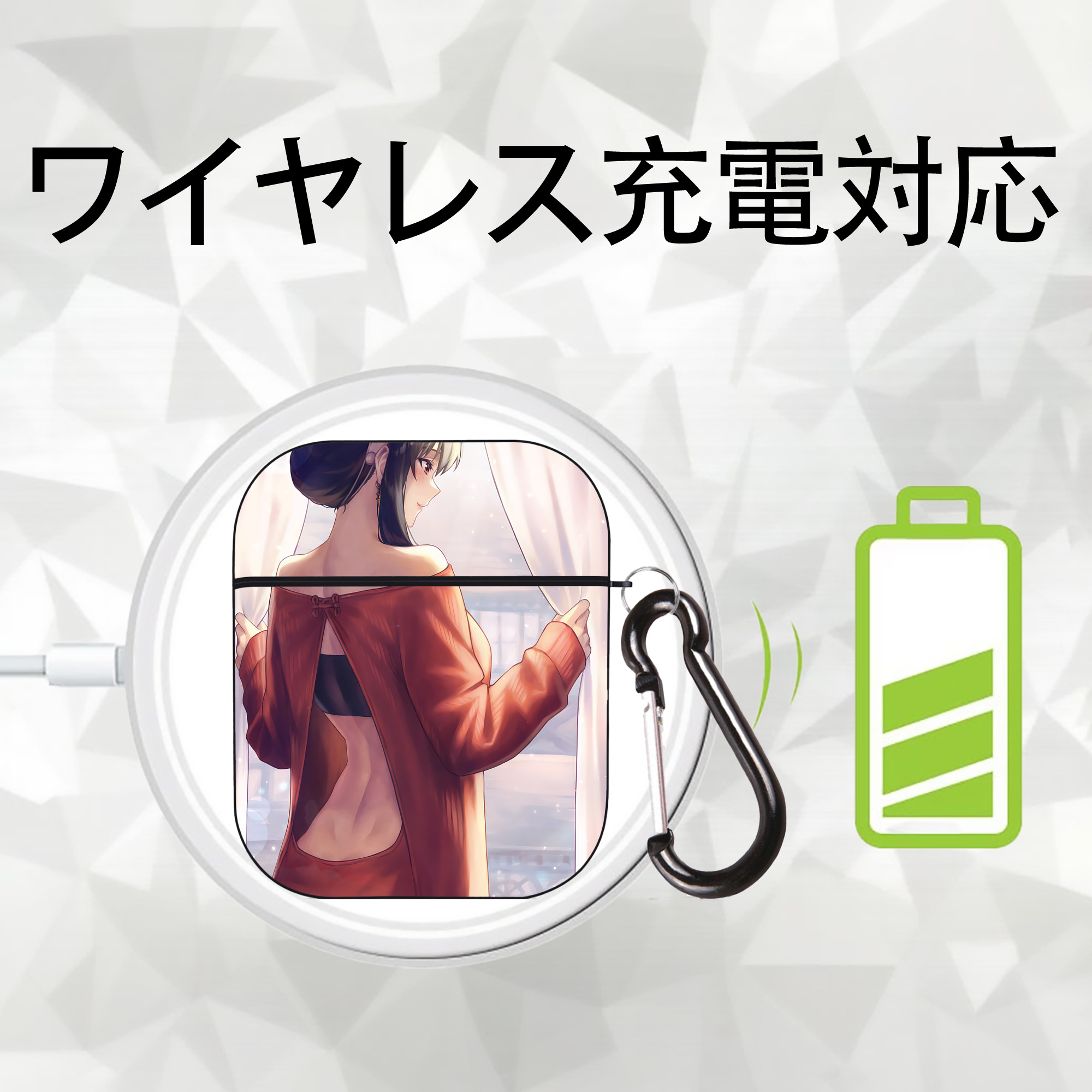 SPY×FAMILY间谍家家酒 AirPods 第2世代保護ケース ハードシェル ブラック 耐衝撃・防指紋・カラビナ付き