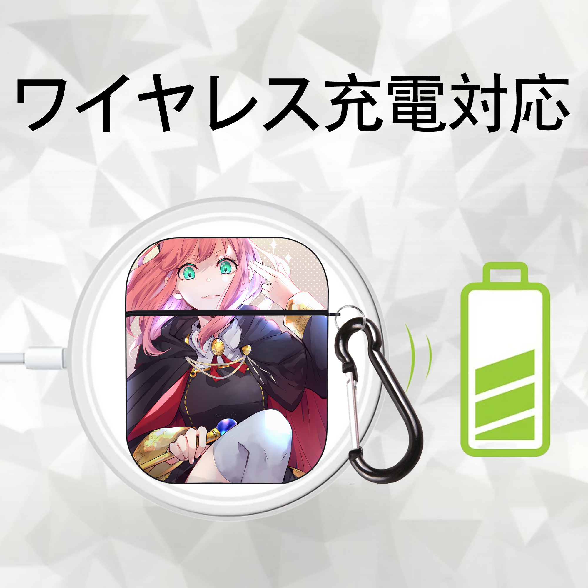 SPY×FAMILY间谍家家酒 AirPods 第2世代保護ケース ハードシェル ブラック 耐衝撃・防指紋・カラビナ付き
