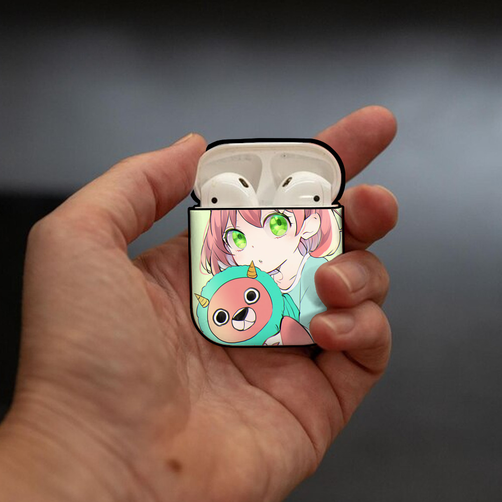SPY×FAMILY间谍家家酒 AirPods 第2世代保護ケース ハードシェル ブラック 耐衝撃・防指紋・カラビナ付き