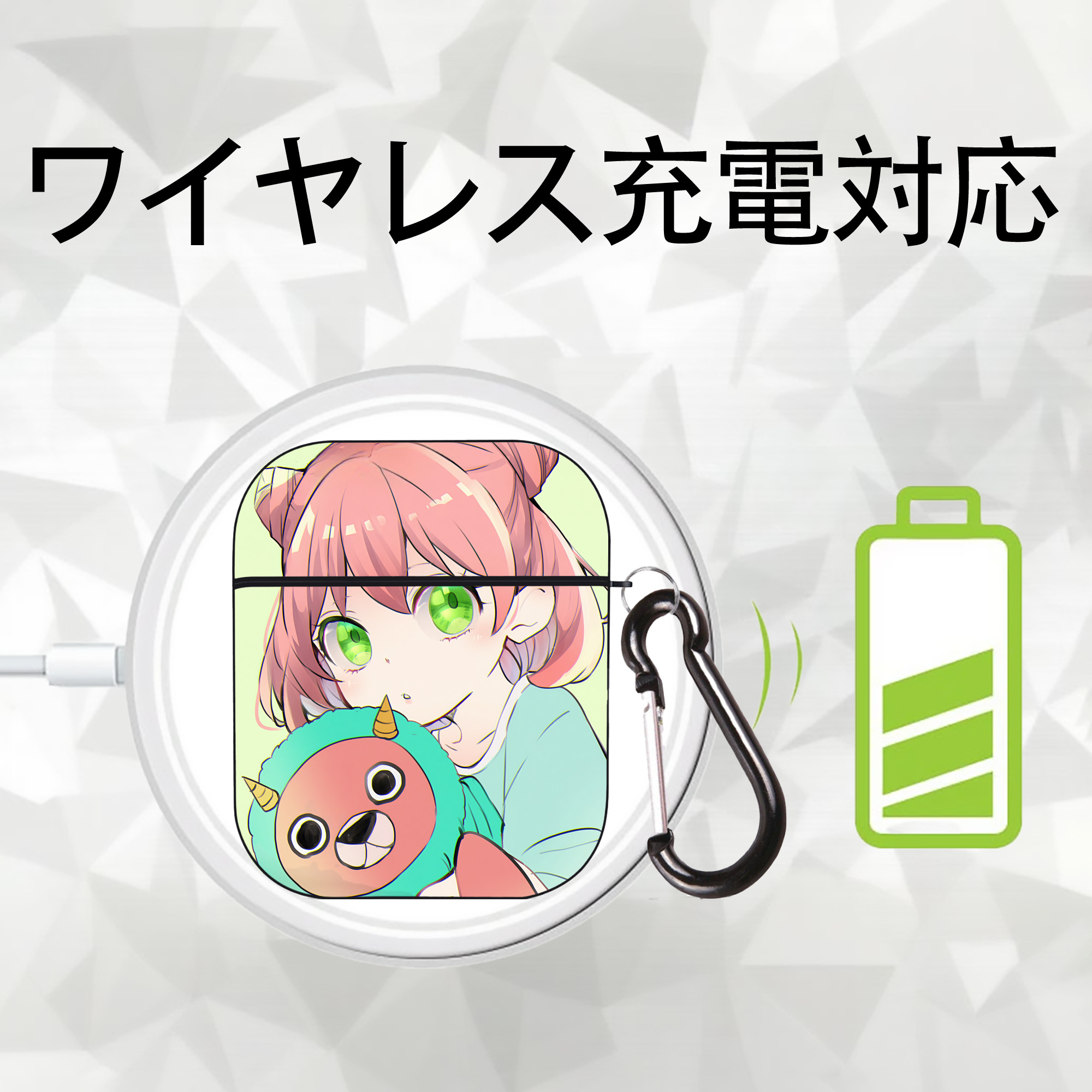 SPY×FAMILY间谍家家酒 AirPods 第2世代保護ケース ハードシェル ブラック 耐衝撃・防指紋・カラビナ付き