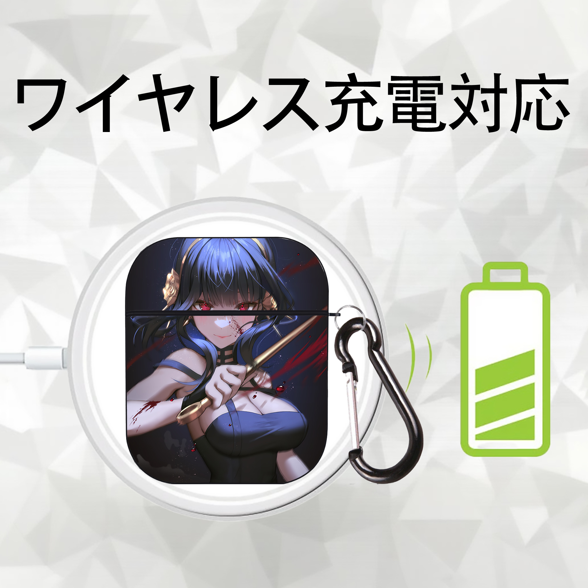 SPY×FAMILY间谍家家酒 AirPods 第2世代保護ケース ハードシェル ブラック 耐衝撃・防指紋・カラビナ付き