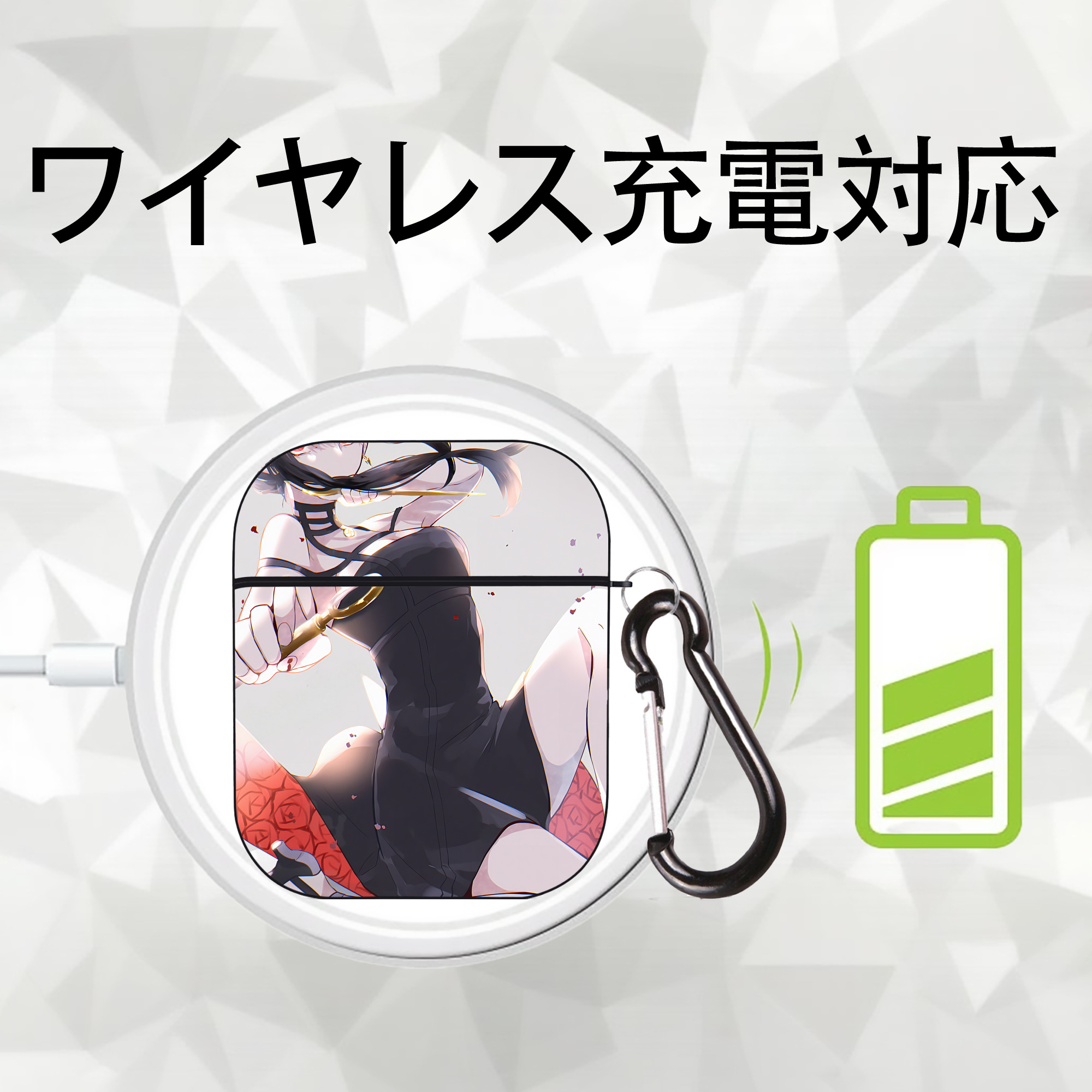 SPY×FAMILY间谍家家酒 AirPods 第2世代保護ケース ハードシェル ブラック 耐衝撃・防指紋・カラビナ付き