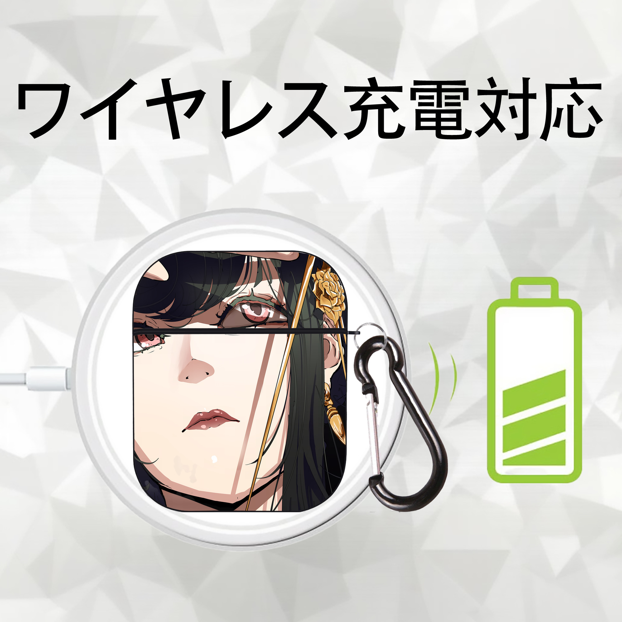 SPY×FAMILY间谍家家酒 AirPods 第2世代保護ケース ハードシェル ブラック 耐衝撃・防指紋・カラビナ付き