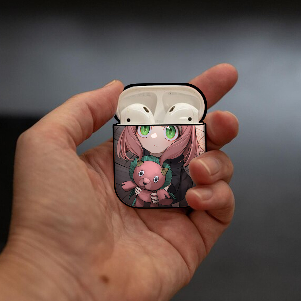 SPY×FAMILY间谍家家酒 AirPods 第2世代保護ケース ハードシェル ブラック 耐衝撃・防指紋・カラビナ付き