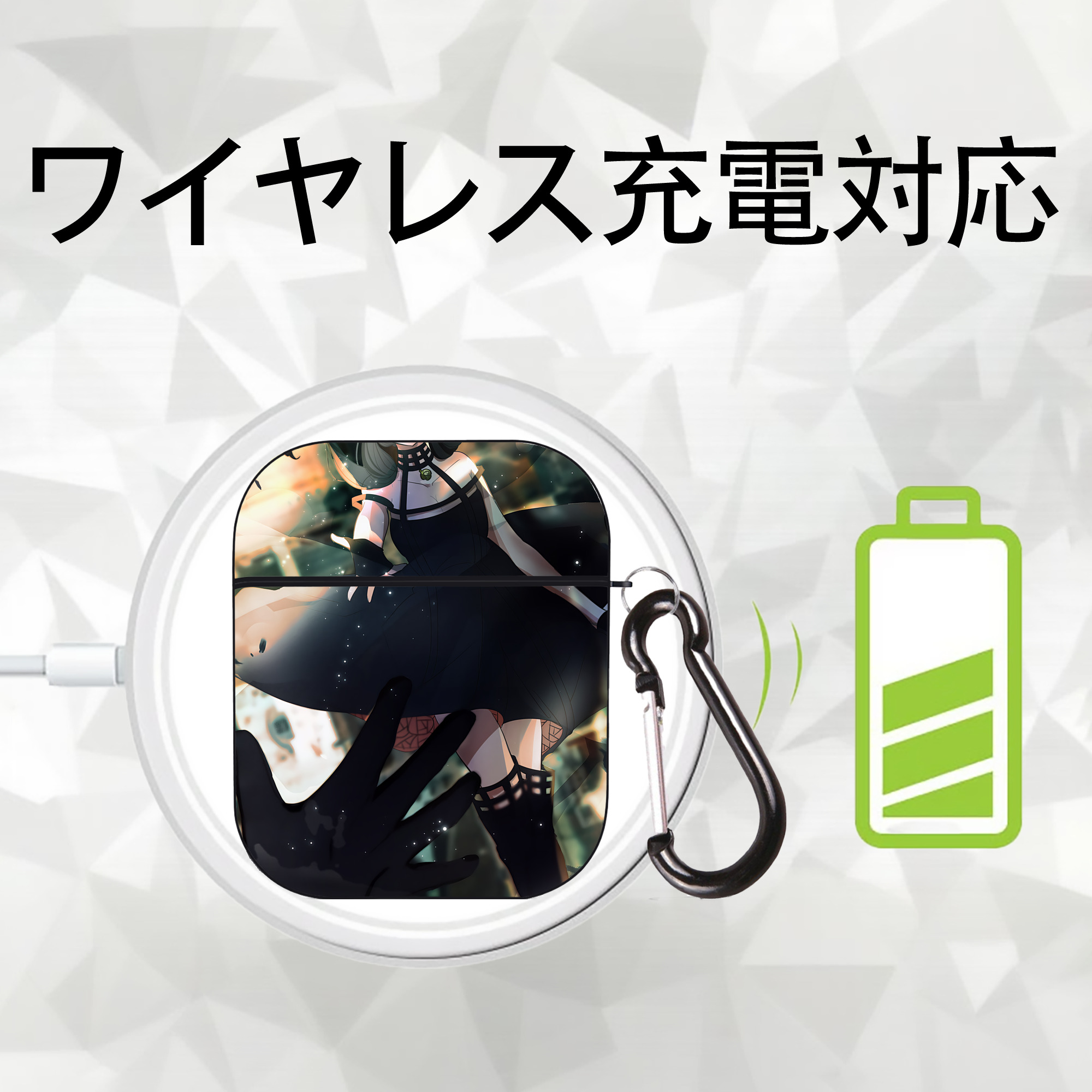 SPY×FAMILY间谍家家酒 AirPods 第2世代保護ケース ハードシェル ブラック 耐衝撃・防指紋・カラビナ付き