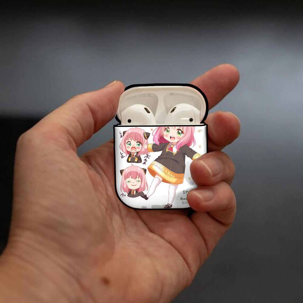 SPY×FAMILY间谍家家酒 AirPods 第2世代保護ケース ハードシェル ブラック 耐衝撃・防指紋・カラビナ付き