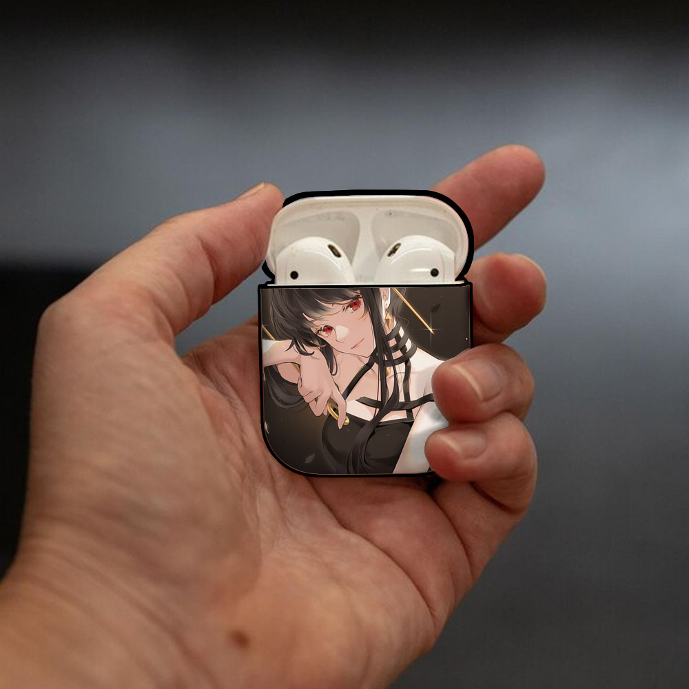SPY×FAMILY间谍家家酒 AirPods 第2世代保護ケース ハードシェル ブラック 耐衝撃・防指紋・カラビナ付き