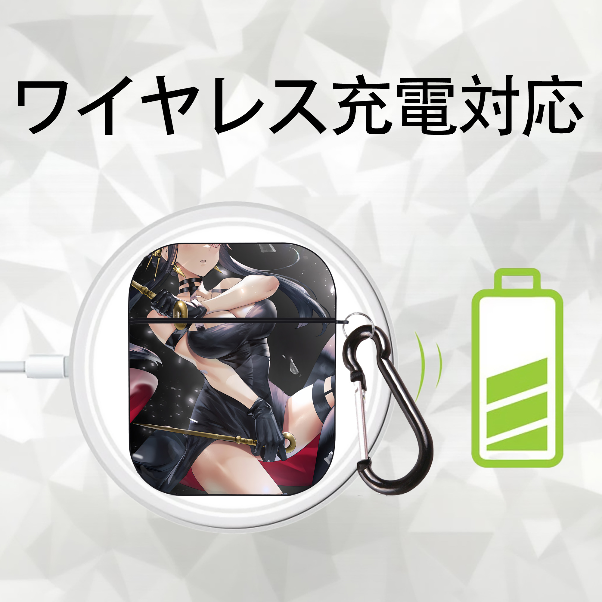 SPY×FAMILY间谍家家酒 AirPods 第2世代保護ケース ハードシェル ブラック 耐衝撃・防指紋・カラビナ付き