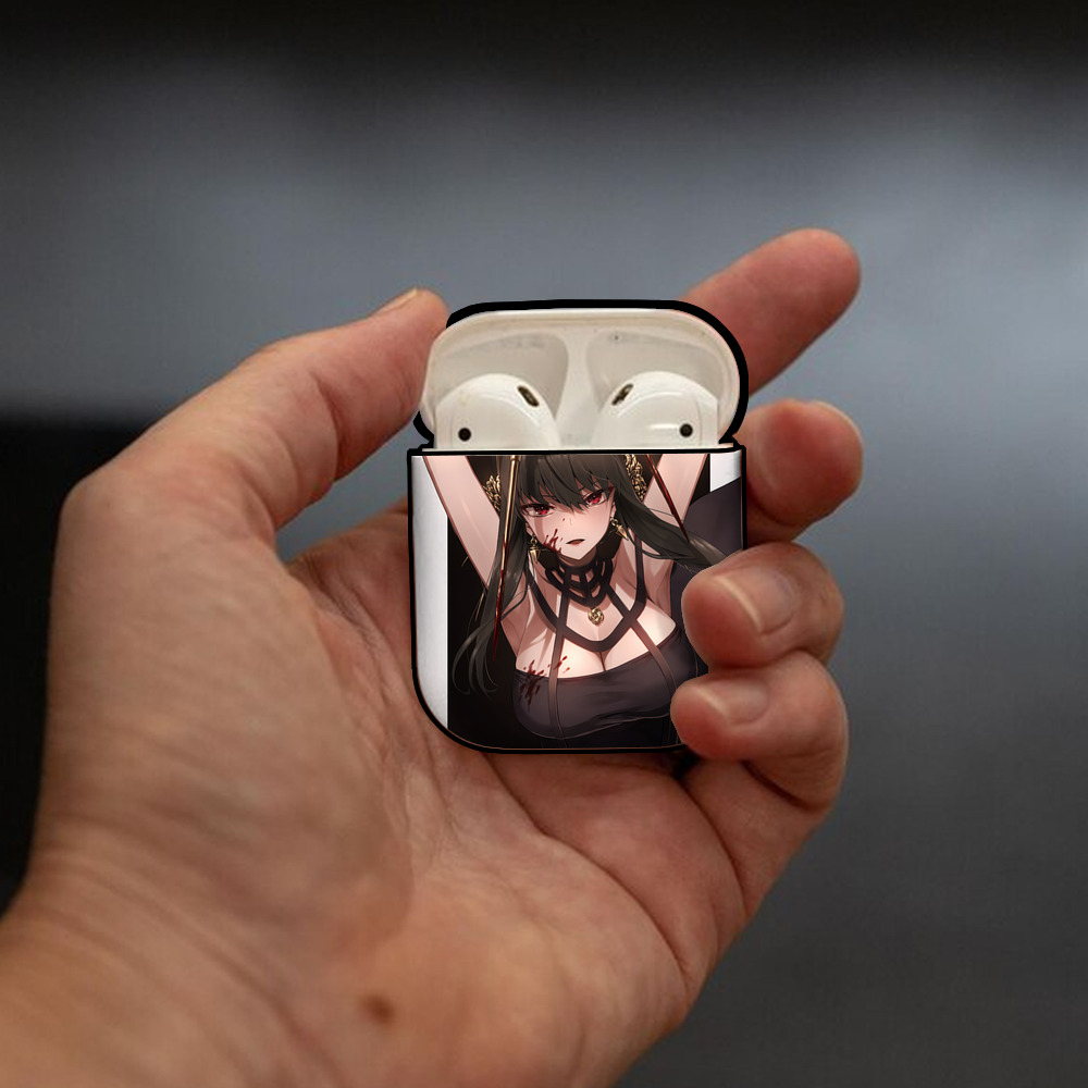 SPY×FAMILY间谍家家酒 AirPods 第2世代保護ケース ハードシェル ブラック 耐衝撃・防指紋・カラビナ付き
