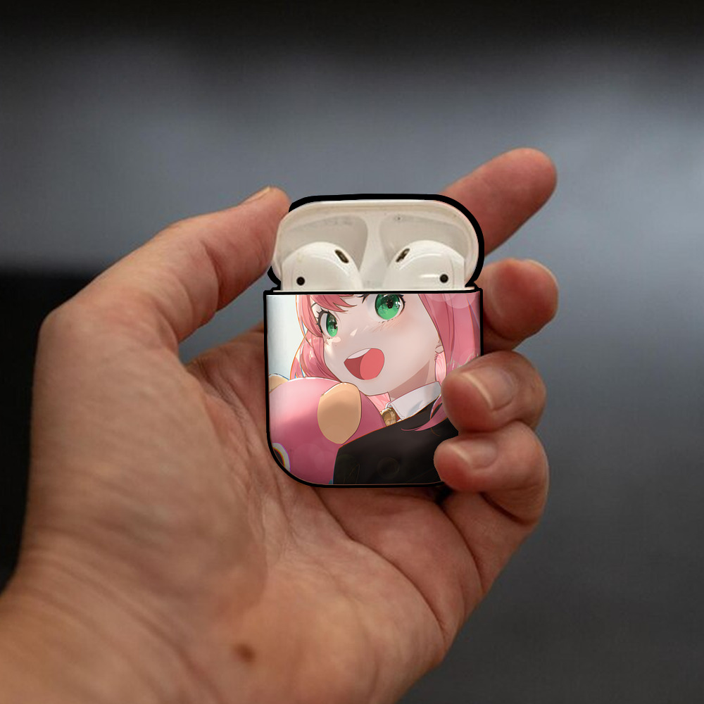 SPY×FAMILY间谍家家酒 AirPods 第2世代保護ケース ハードシェル ブラック 耐衝撃・防指紋・カラビナ付き