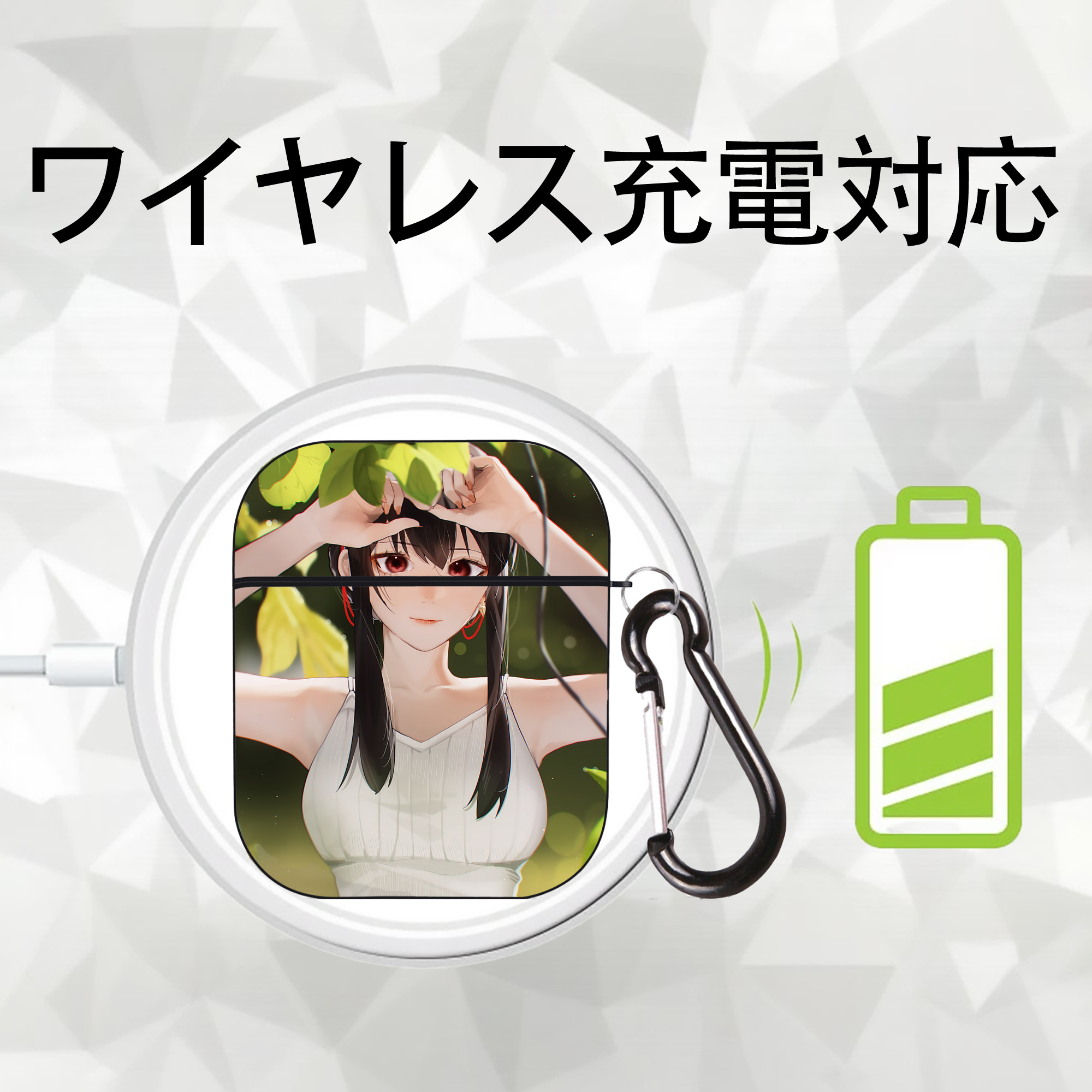 SPY×FAMILY间谍家家酒 AirPods 第2世代保護ケース ハードシェル ブラック 耐衝撃・防指紋・カラビナ付き