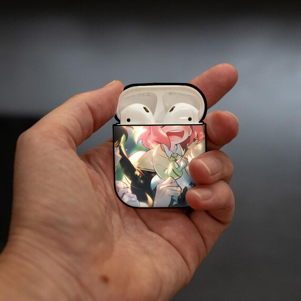 SPY×FAMILY间谍家家酒 AirPods 第2世代保護ケース ハードシェル ブラック 耐衝撃・防指紋・カラビナ付き