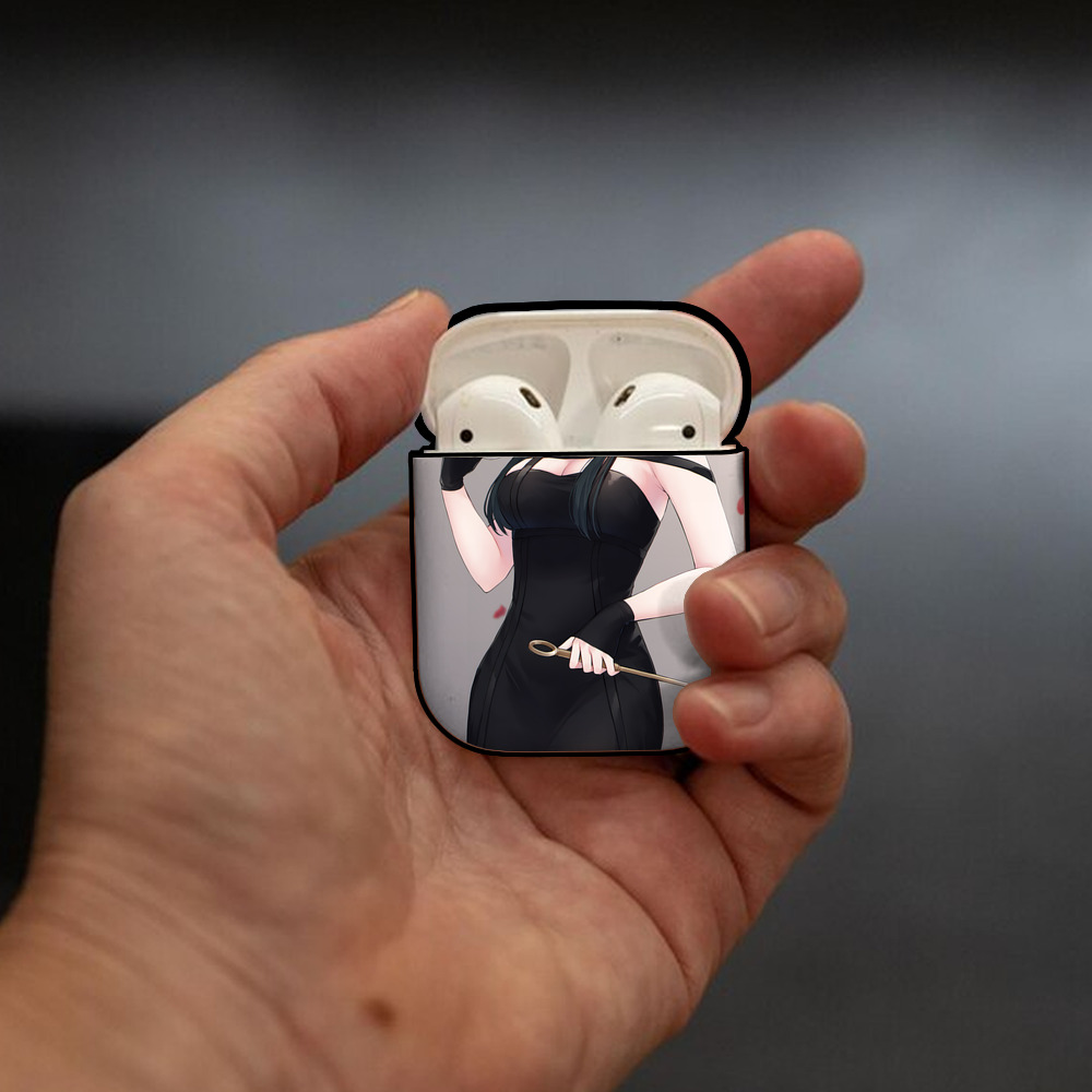 SPY×FAMILY间谍家家酒 AirPods 第2世代保護ケース ハードシェル ブラック 耐衝撃・防指紋・カラビナ付き