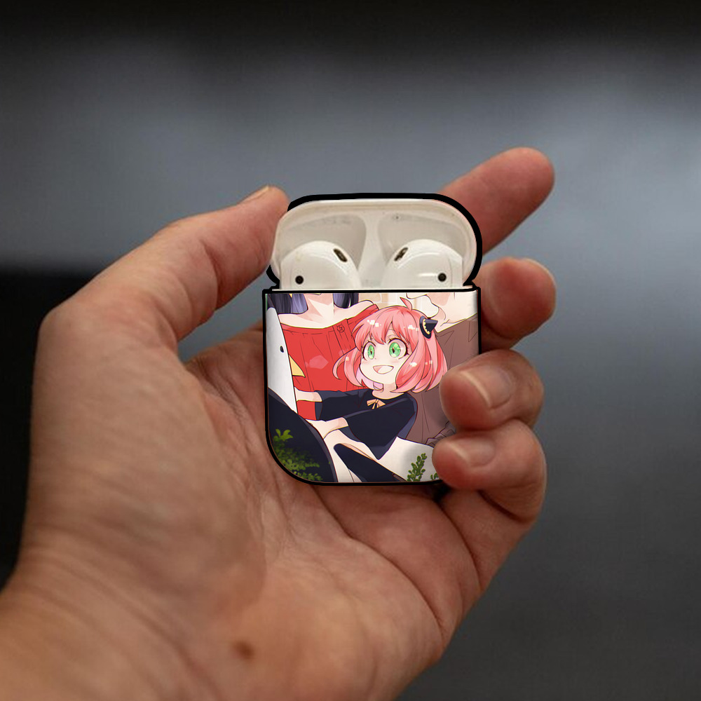SPY×FAMILY间谍家家酒 AirPods 第2世代保護ケース ハードシェル ブラック 耐衝撃・防指紋・カラビナ付き