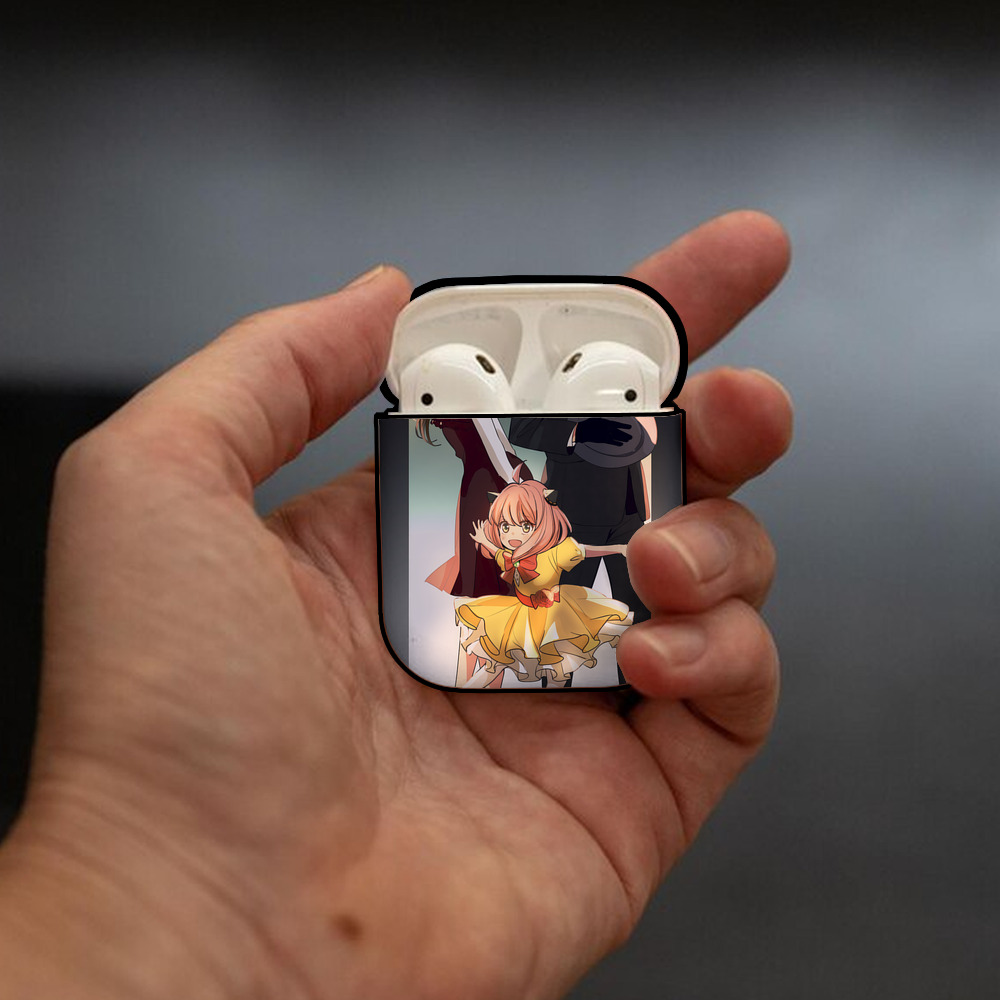 SPY×FAMILY间谍家家酒 AirPods 第2世代保護ケース ハードシェル ブラック 耐衝撃・防指紋・カラビナ付き