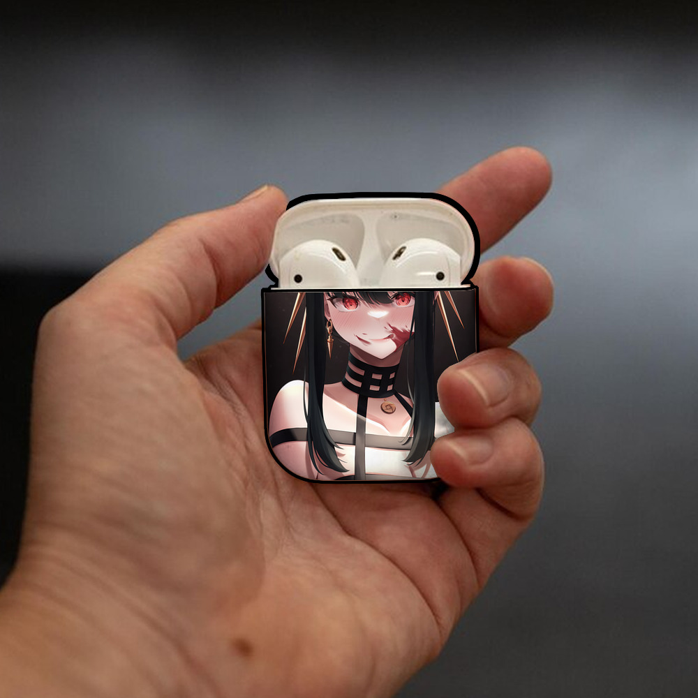 SPY×FAMILY间谍家家酒 AirPods 第2世代保護ケース ハードシェル ブラック 耐衝撃・防指紋・カラビナ付き
