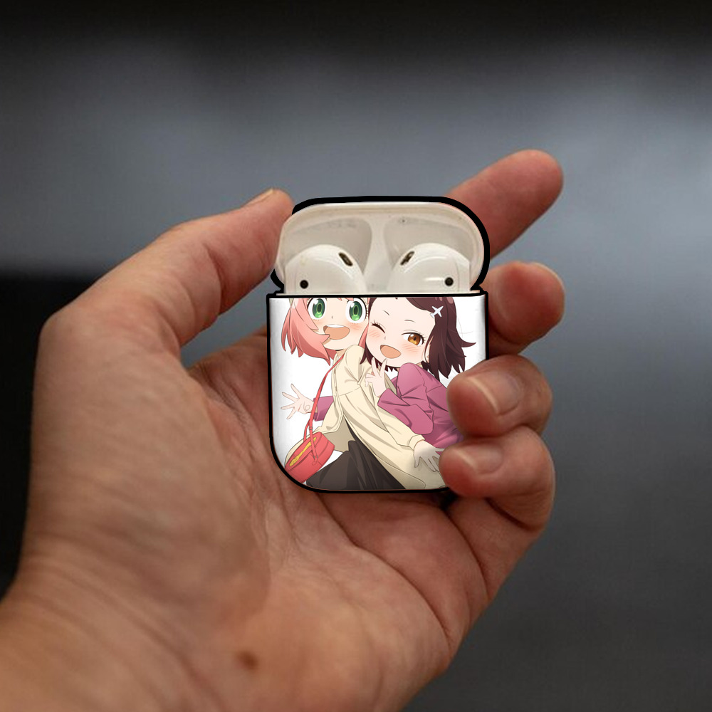 SPY×FAMILY间谍家家酒 AirPods 第2世代保護ケース ハードシェル ブラック 耐衝撃・防指紋・カラビナ付き