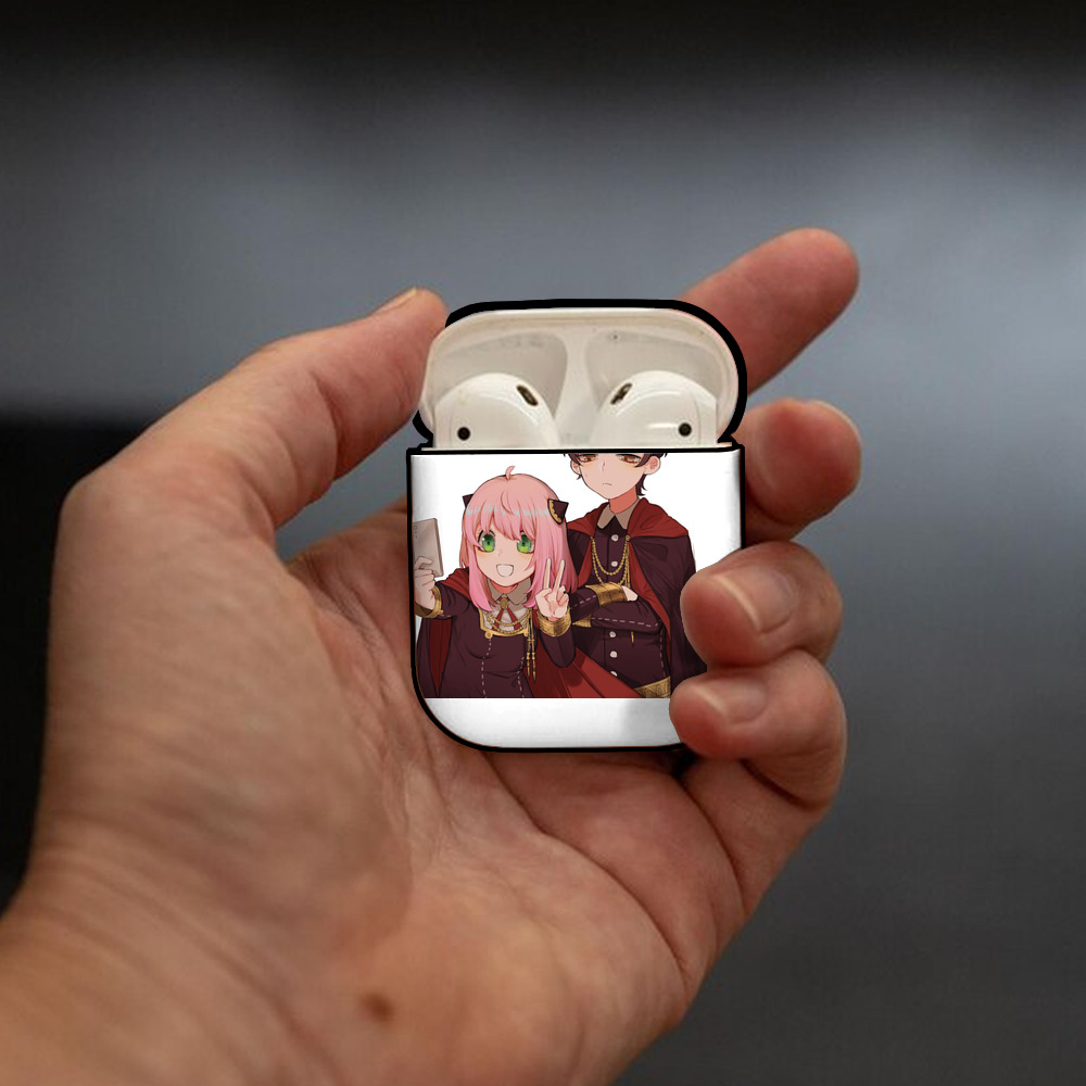 SPY×FAMILY间谍家家酒 AirPods 第2世代保護ケース ハードシェル ブラック 耐衝撃・防指紋・カラビナ付き