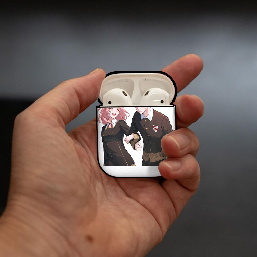 SPY×FAMILY间谍家家酒 AirPods 第2世代保護ケース ハードシェル ブラック 耐衝撃・防指紋・カラビナ付き