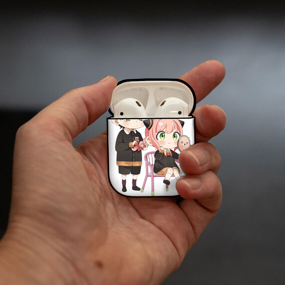 SPY×FAMILY间谍家家酒 AirPods 第2世代保護ケース ハードシェル ブラック 耐衝撃・防指紋・カラビナ付き