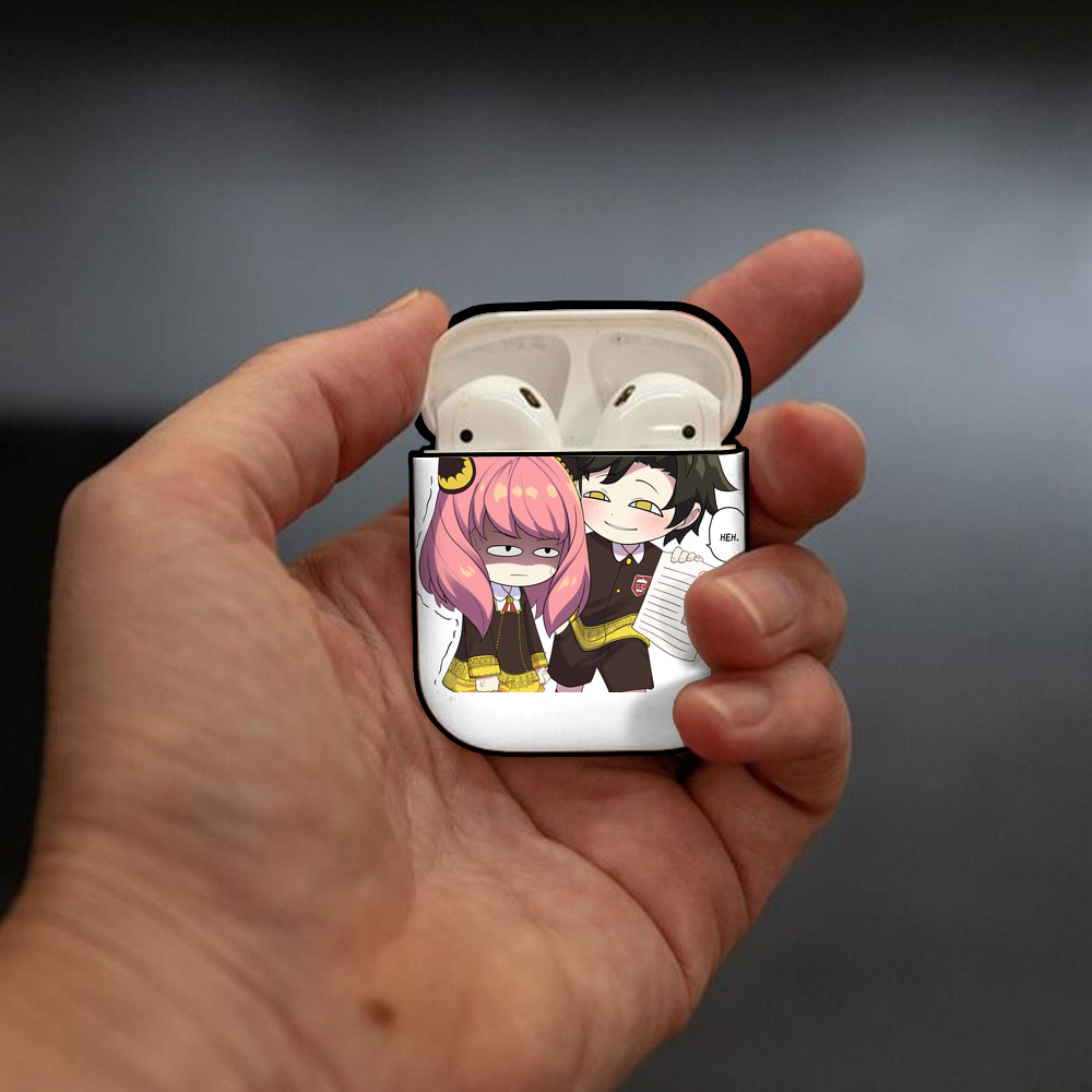 SPY×FAMILY间谍家家酒 AirPods 第2世代保護ケース ハードシェル ブラック 耐衝撃・防指紋・カラビナ付き