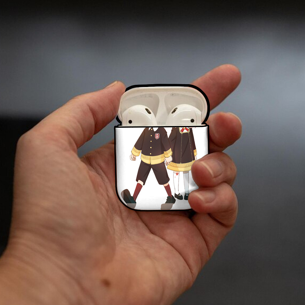 SPY×FAMILY间谍家家酒 AirPods 第2世代保護ケース ハードシェル ブラック 耐衝撃・防指紋・カラビナ付き
