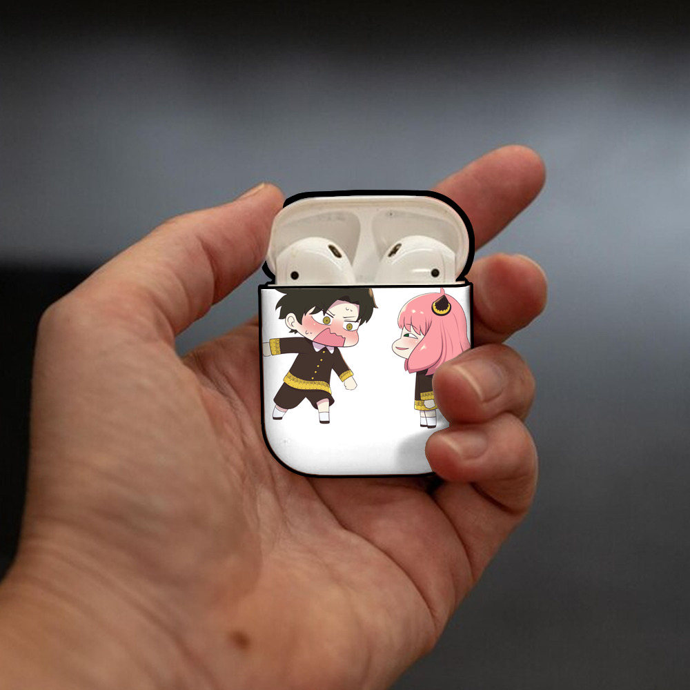 SPY×FAMILY间谍家家酒 AirPods 第2世代保護ケース ハードシェル ブラック 耐衝撃・防指紋・カラビナ付き