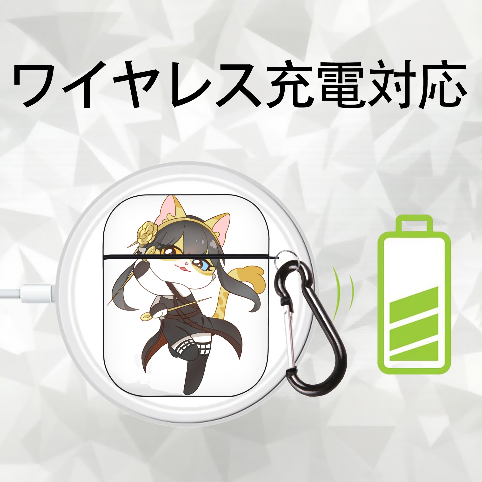 SPY×FAMILY间谍家家酒 AirPods 第2世代保護ケース ハードシェル ブラック 耐衝撃・防指紋・カラビナ付き