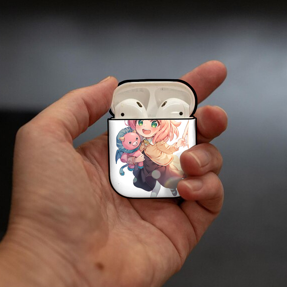 SPY×FAMILY间谍家家酒 AirPods 第2世代保護ケース ハードシェル ブラック 耐衝撃・防指紋・カラビナ付き
