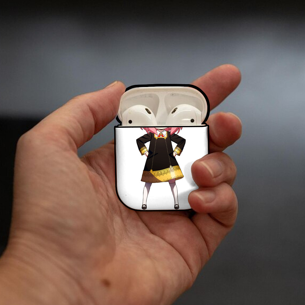 SPY×FAMILY间谍家家酒 AirPods 第2世代保護ケース ハードシェル ブラック 耐衝撃・防指紋・カラビナ付き